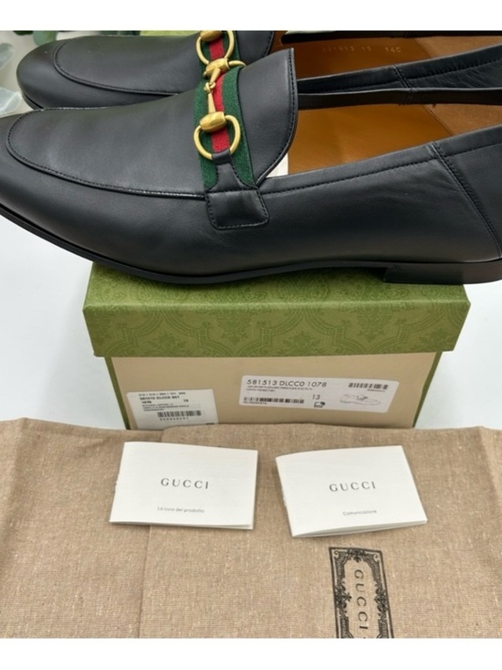 Gucci JORDAAN horse bit loafers size 13 made in Italy